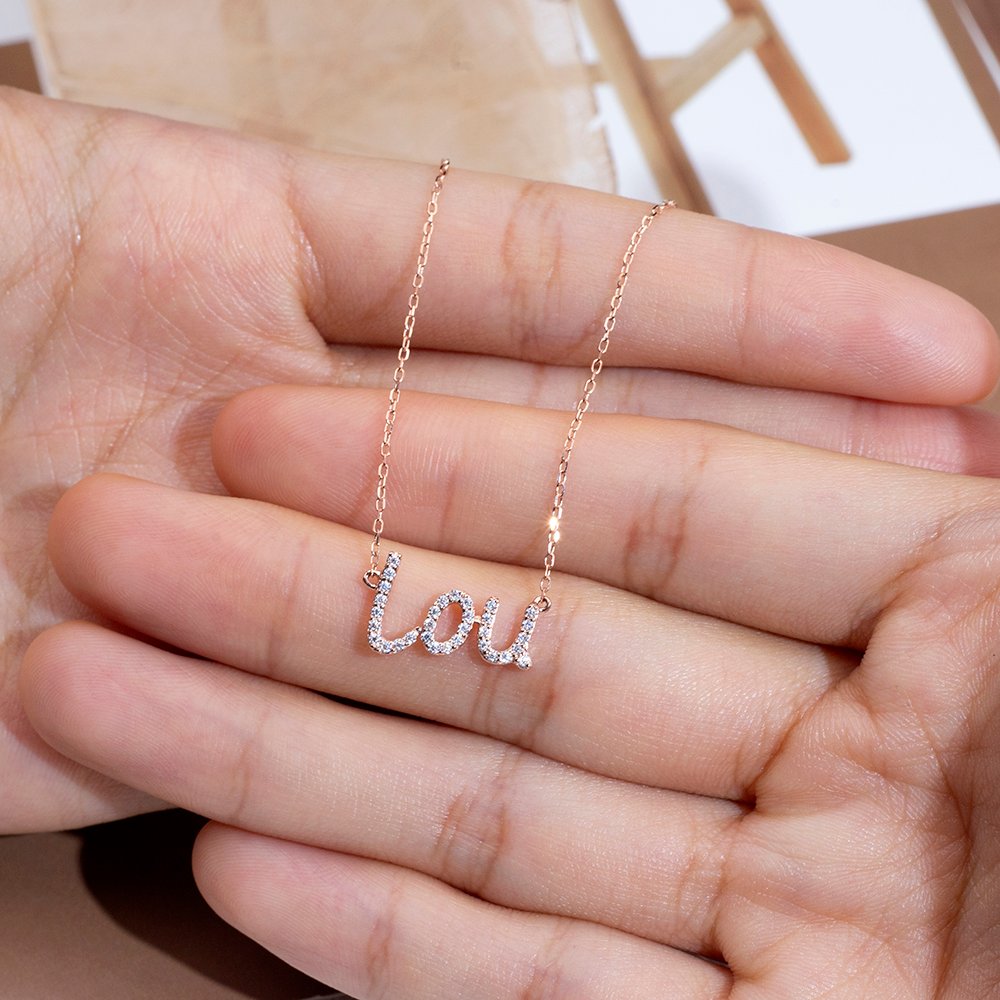 Aurora Geometry Round Shape Lab Diamond E VVS2 10K Rose Gold Pendant Necklace MSN-857