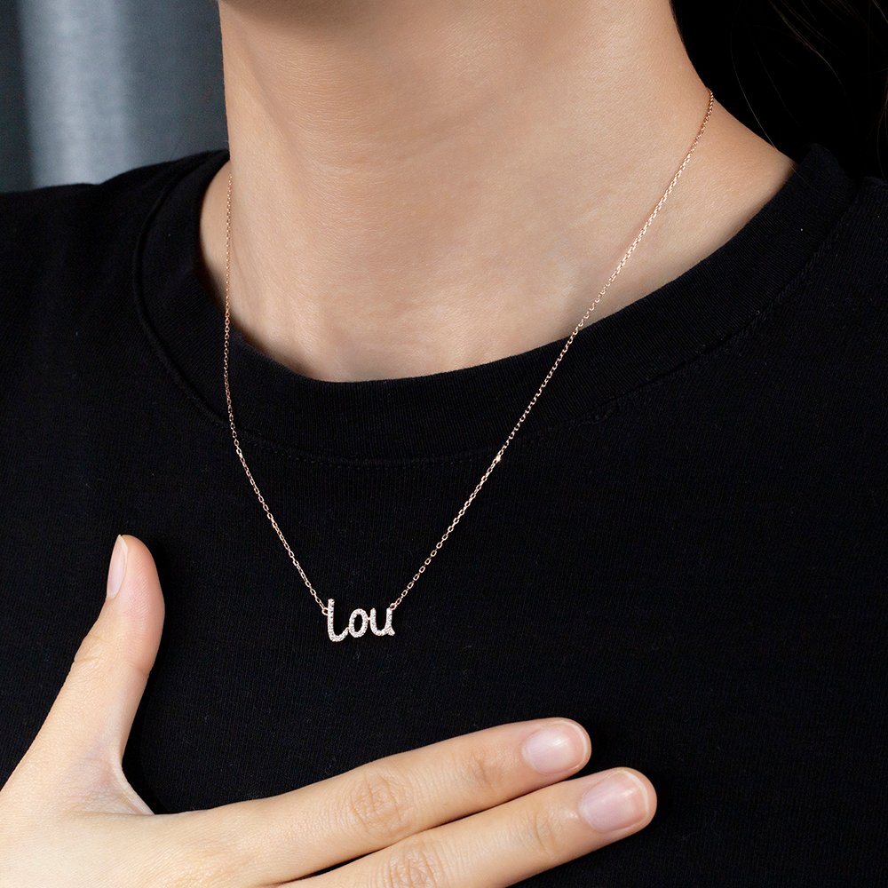 Aurora Geometry Round Shape Lab Diamond E VVS2 10K Rose Gold Pendant Necklace MSN-857