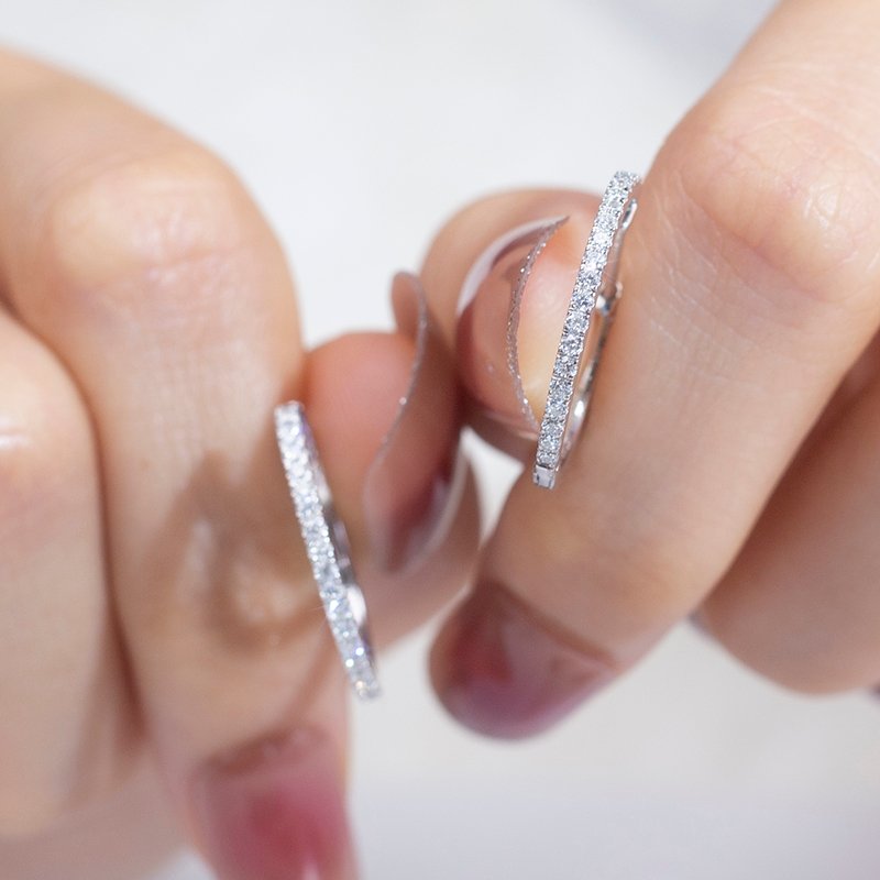 Aurora Geometry Round Lab Grown Diamond 1.2MM VVS-VS 18K White Gold Yellow Gold Hoop Earrings MSE-649