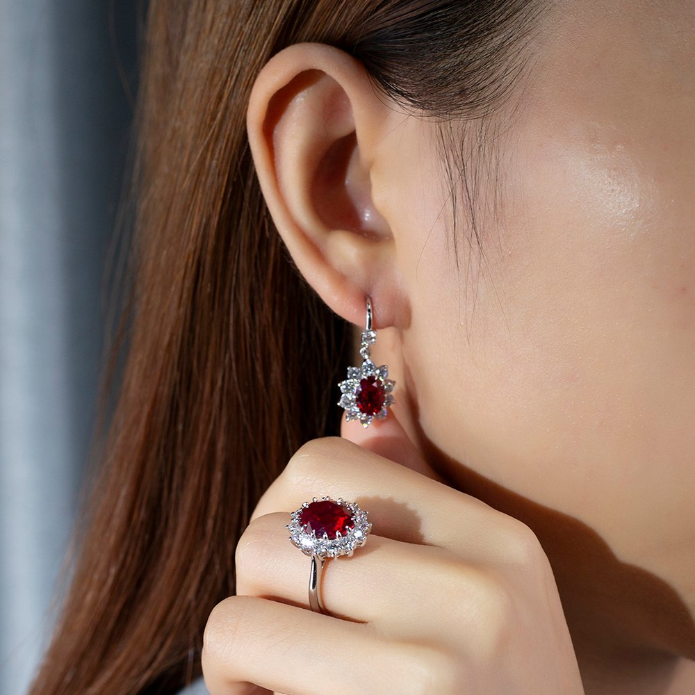 Aurora Geometry Radiant Shape Lab Grown Diamond 3.01 Carats D VVS2 18K White Gold Studs Earrings MSE-771