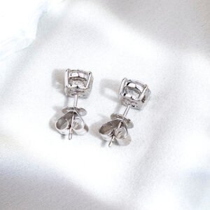 Aurora Geometry Round Shape Lab Grown Diamond 1CT 18K White Gold Studs Earrings MSE-329-02