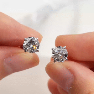 Aurora Geometry Round Shape Lab Grown Diamond 0.5CT 18K White Gold Studs Earrings MSE-329-01