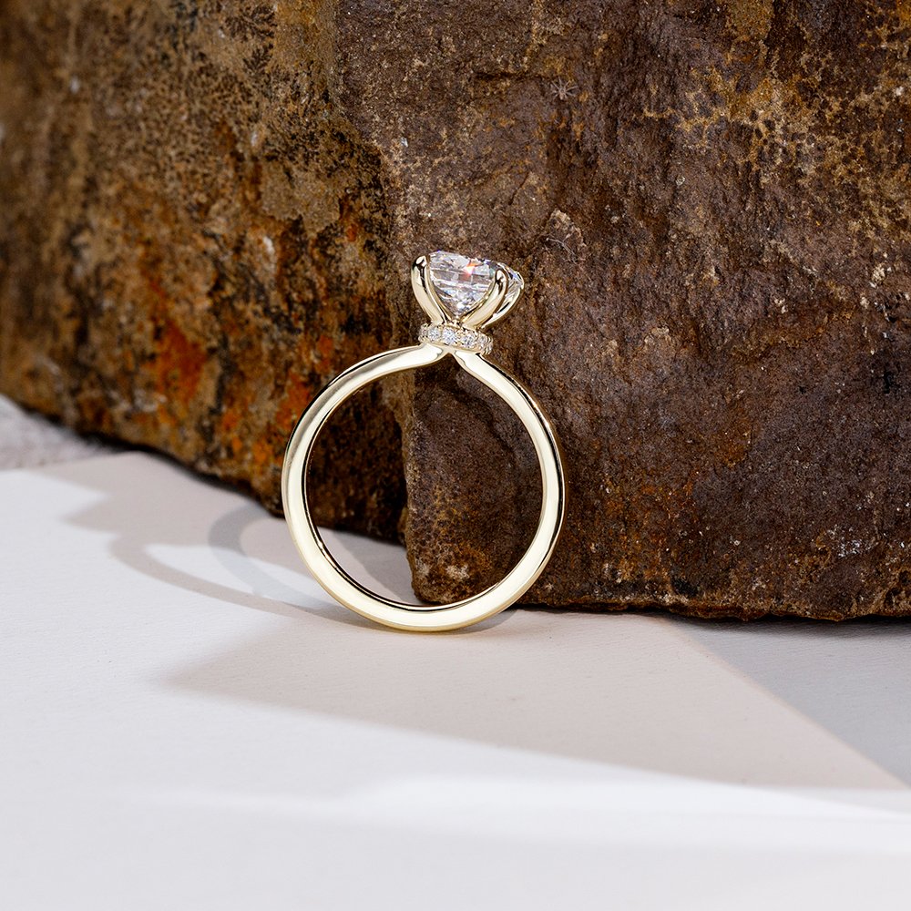 Aurora Geometry Cushion Cut Lab Grown Diamond 1.5CT Solitaire D VVS2 18K Yellow Gold Ring MSR-1699