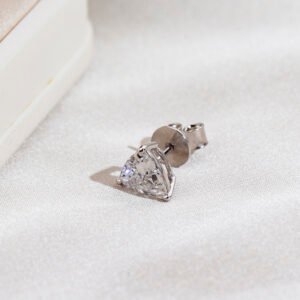Aurora Geometry Trilion Shape Lab Grown Diamond 1 Carats D VS1 18K White Gold Studs Earrings MSE-791