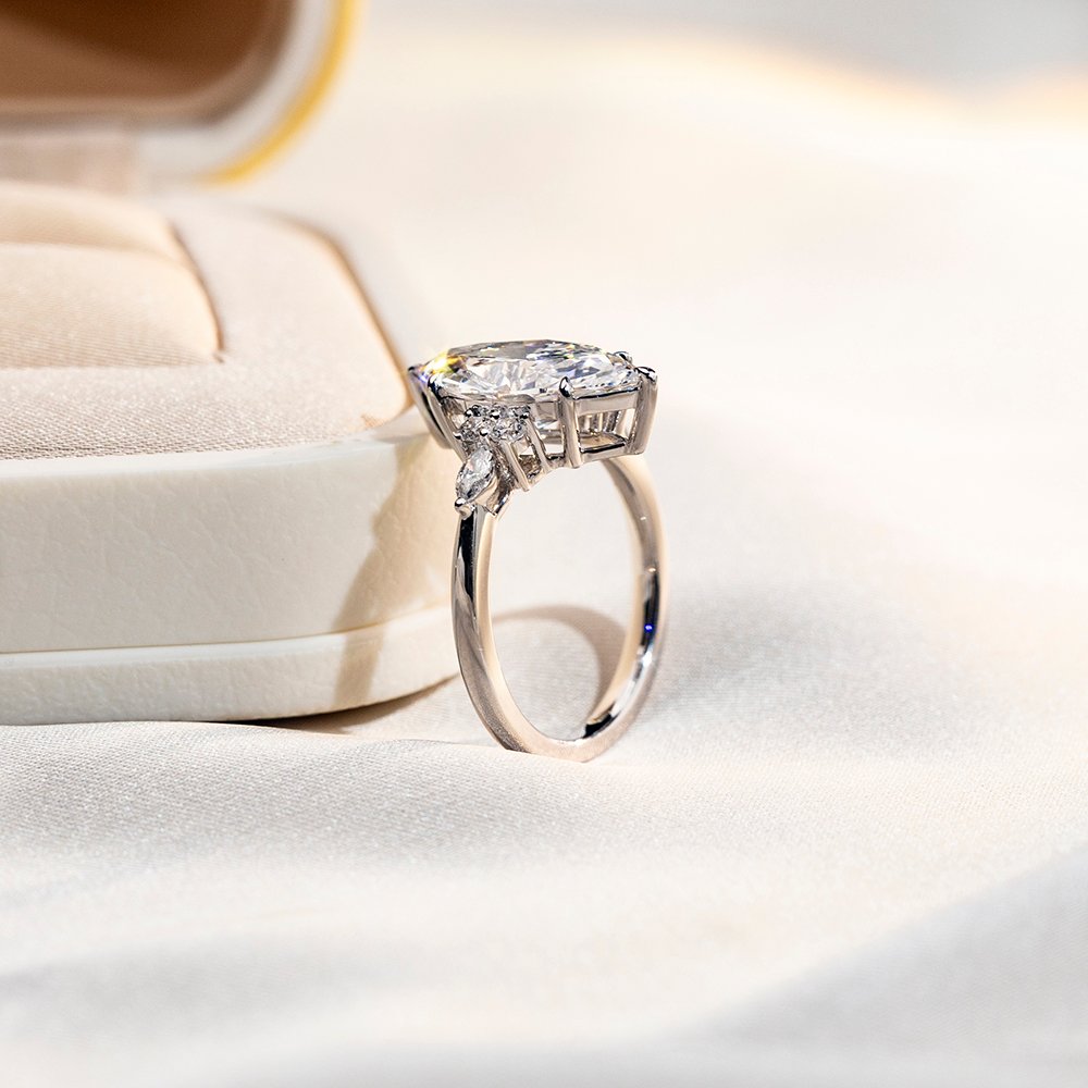 Aurora Geometry Marquise Cut Lab Grown Diamond 2.6CT Solitaire D VVS2 18K White Gold Ring MSR-1677