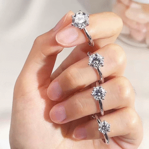 Aurora Geometry Round Cut Lab Grown Diamond 1CT Solitaire D E Platinum Ring MSR-058-11